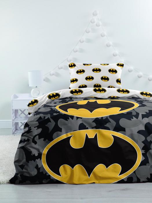 Постельное белье 1.5 спальное детское Бэтмен поплин светящееся полутороспальный комплект для мальчика - фото 4 - id-p224444290
