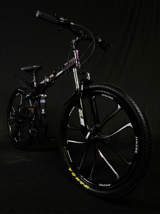 Велосипед для взрослых скоростной горный женский складной на литых дисках 26 дюймов спортивный фиолетовый - фото 10 - id-p224444298
