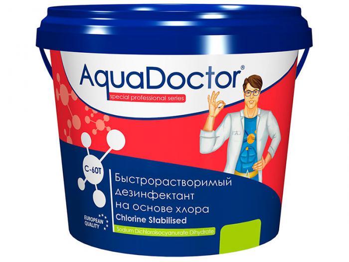 Быстрорастворимый хлор AquaDoctor 1kg в таблетках AQ17509 хлорные таблетки для очистки бассейна - фото 1 - id-p224221867
