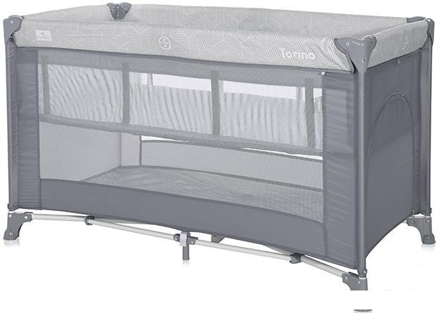 Манеж-кровать Lorelli Torino 2 Layers 2022 (серый, полосы) - фото 1 - id-p224460397