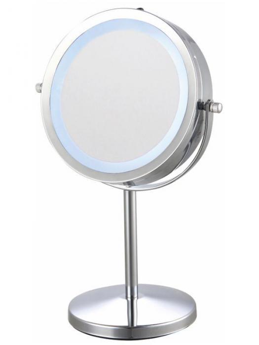 Настольное косметическое зеркало с подсветкой UniStor Aura 212550 для макияжа с увеличением на подставке - фото 1 - id-p224290436