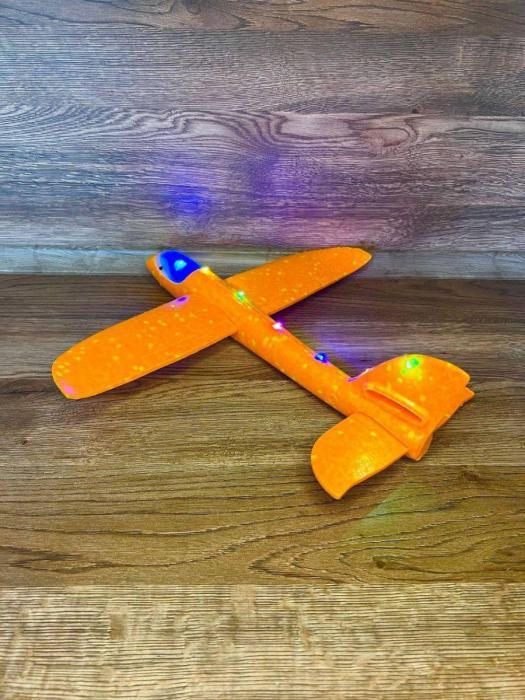 Самолет из пенопласта игрушка планер детский пенопластовый летающий самолетик с подсветкой - фото 4 - id-p224444433