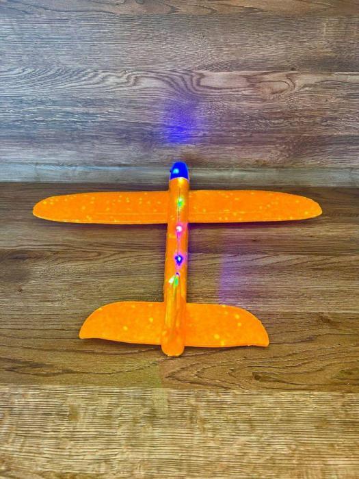 Самолет из пенопласта игрушка планер детский пенопластовый летающий самолетик с подсветкой - фото 5 - id-p224444433