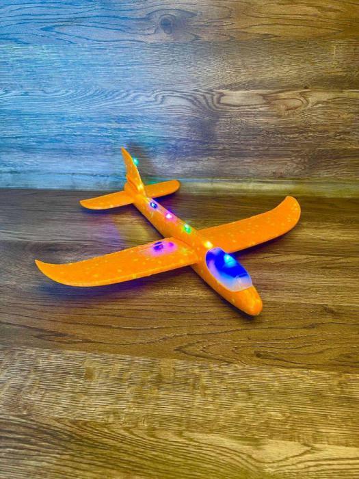Самолет из пенопласта игрушка планер детский пенопластовый летающий самолетик с подсветкой - фото 6 - id-p224444433