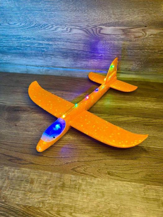 Самолет из пенопласта игрушка планер детский пенопластовый летающий самолетик с подсветкой - фото 9 - id-p224444433