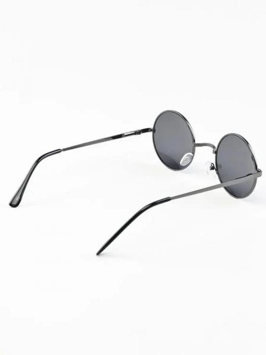 Круглые очки солнцезащитные черные мужские женские солнечные модные - фото 4 - id-p224444514