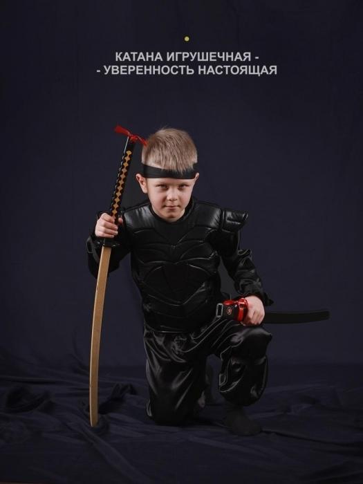 Катана самурайский меч ниндзя игрушечный детский деревянный клинок рассекающий демонов - фото 3 - id-p224444526