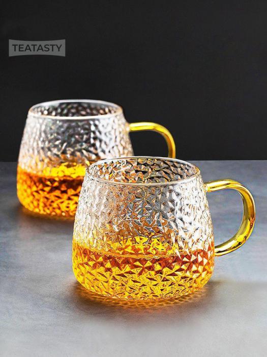 Парные кружки чашки для чая кофе прозрачные стеклянные Набор кофейный чайный подарочный - фото 4 - id-p224444550