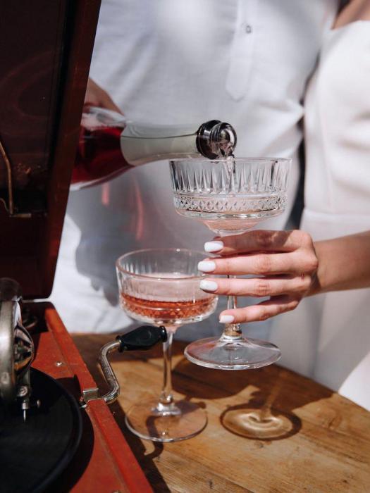 Фужеры бокалы креманки для шампанского вина мартини коктелей глинтвейна набор широкие 2шт - фото 10 - id-p224444559