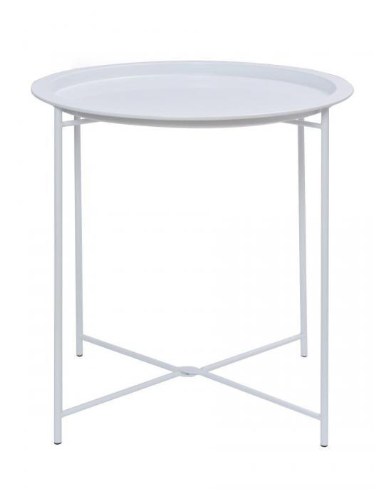Журнальный столик поднос круглый с ножками VS57 белый стол металлический кофейный складной трансформер - фото 10 - id-p224444587
