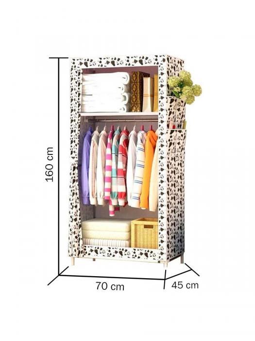 Тканевый каркасный шкаф разборный для одежды VS31 белый складной органайзер из ткани - фото 3 - id-p224444600