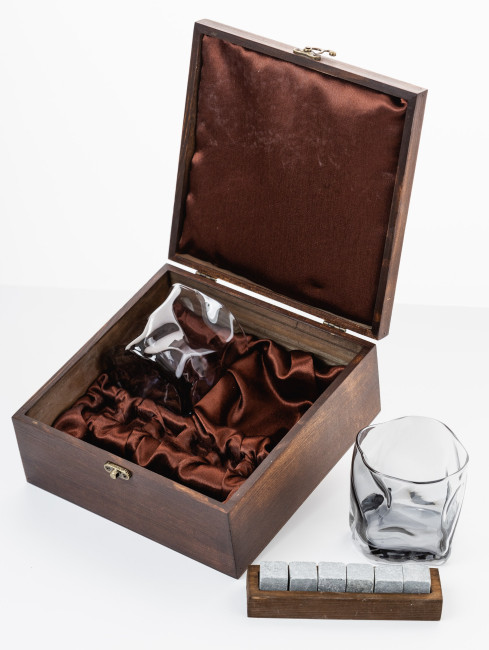 Подарочный набор для виски в деревянной шкатулке с камнями AmiroTrend ABW-304S - фото 6 - id-p220747217