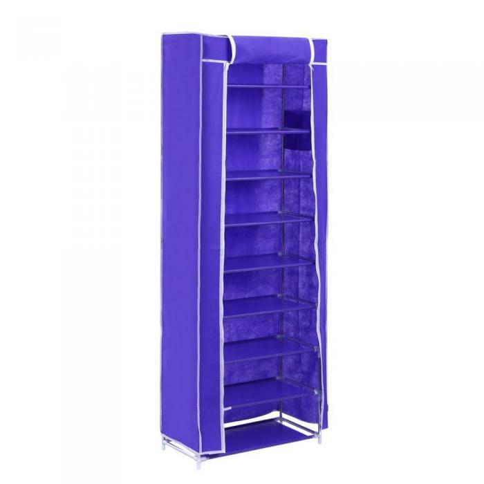 Этажерка тканевый шкаф для хранения обуви вещей одежды NS82 фиолетовый каркасный складной сборный обувница - фото 1 - id-p224445143