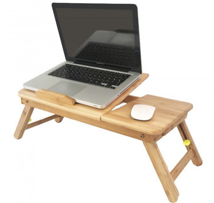 Деревянный складной столик для ноутбука завтрака VS38 раскладной трансформер с охлаждением - фото 6 - id-p224445165