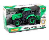 ПОЛЕСЬЕ Трактор "Прогресс" сельскохозяйственный инерционный (зелёный) (в лотке) 94179, фото 5
