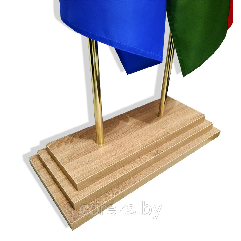 Кабинетный напольный флагшток на два древка (размер 35*75*10 см) - фото 2 - id-p224531580