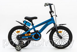 Велосипед с приставными колесами, колеса 16" ZIGZAG CROSS синий, ZG-1614