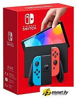 Игровая приставка Nintendo Switch OLED (черный, с неоновыми Joy-Con)