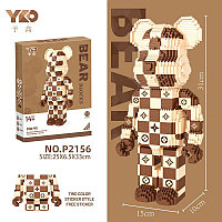 Конструктор 3д Bearbrick Медведь 3168 дет., P2156, Kaws