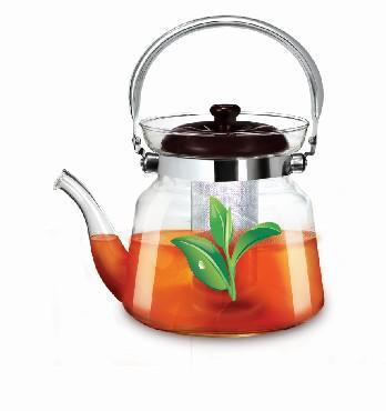 Заварочный стеклянный чайник с ситом фильтром ситечком LARA LR06-13 1,4л заварочник для заварки чая - фото 1 - id-p224493910