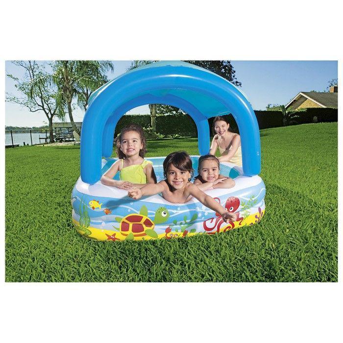 Детский надувной бассейн BESTWAY 52192 с навесом крышей от солнца надувным дном для детей - фото 3 - id-p224494182
