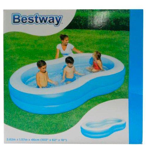 Детский надувной бассейн BESTWAY 54117 семейный большой 262x157x46см для дома детей - фото 2 - id-p224494191