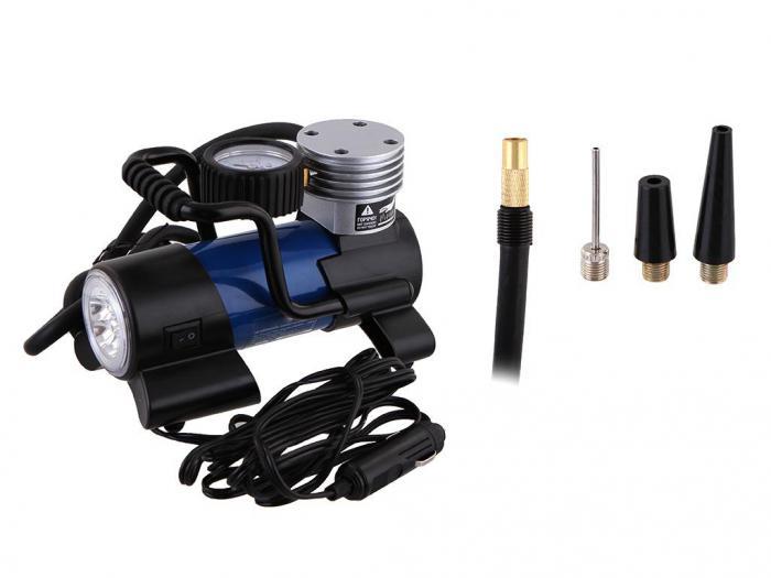 Автомобильный поршневой компрессор электрический мини насос с фонарем 12 вольт 12V воздушный для автомобиля - фото 1 - id-p224310914