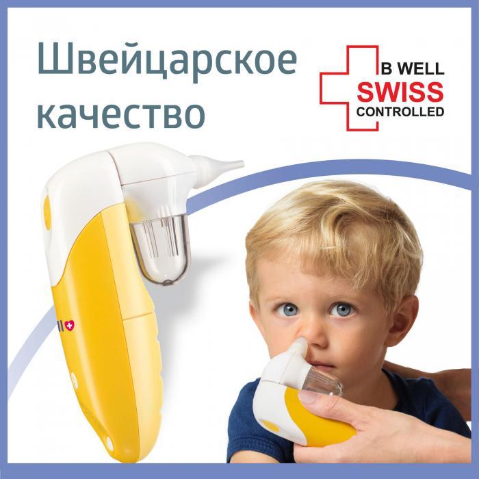 Аспиратор назальный детский электронный медицинский для новорожденных B.Well WC-150 соплеотсос для носа детей - фото 1 - id-p224425793