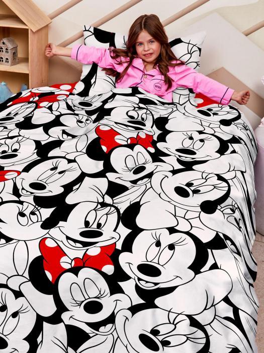 Постельное белье 1,5-спальное детское подростковое комплект для девочки Минни Маус Микки Маус Disney полуторка - фото 6 - id-p224425852