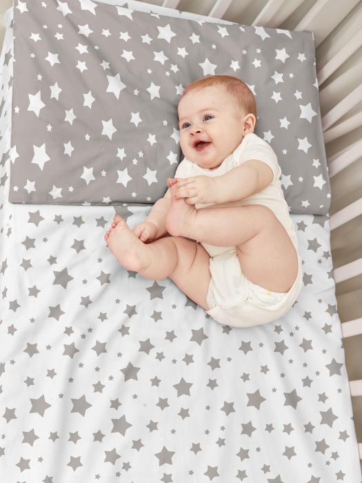 Детское постельное белье в кроватку для колыбели новорожденного поплин комплект из хлопка звезды ясельный - фото 5 - id-p224425862
