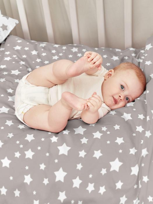 Детское постельное белье в кроватку для колыбели новорожденного поплин комплект из хлопка звезды ясельный - фото 6 - id-p224425862