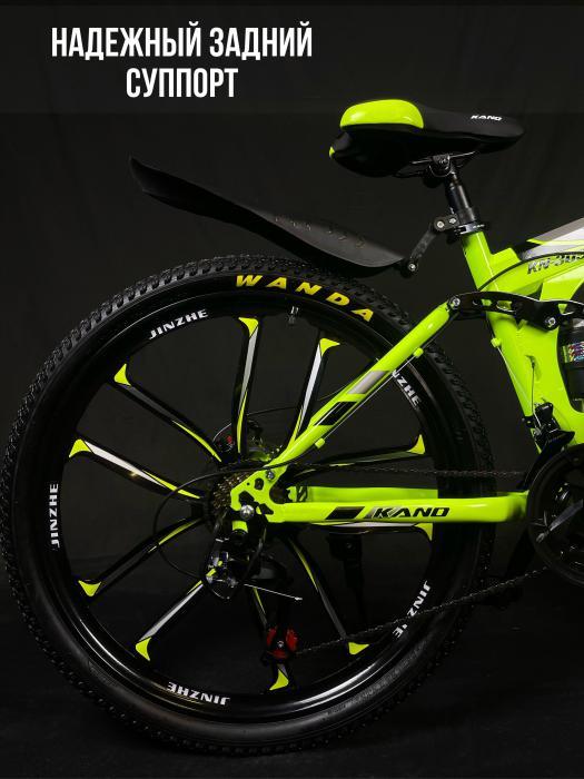 Велосипед для взрослых скоростной горный женский складной на литых дисках 26 дюймов спортивный желтый - фото 4 - id-p224425886