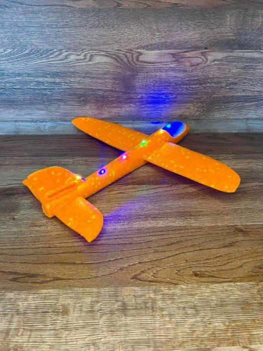 Самолет из пенопласта игрушка планер детский пенопластовый летающий самолетик с подсветкой - фото 8 - id-p224425999