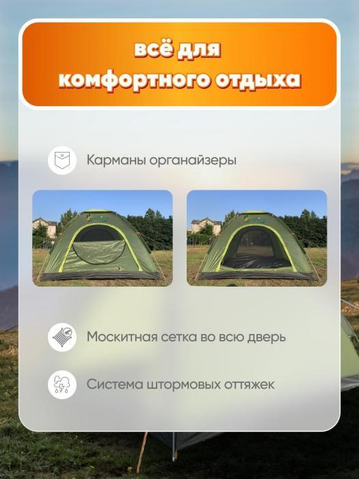 Палатка туристическая двухместная кемпинговая походная непромокаемая NS22 для рыбалки отдыха на природе - фото 5 - id-p224426289