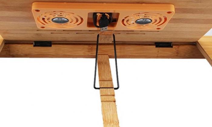 Деревянный складной столик для ноутбука завтрака VS38 раскладной трансформер с охлаждением - фото 5 - id-p224426345