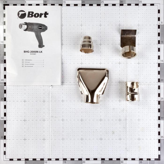 Фен строительный термовоздуходувка Bort BHG-2000N-LK технический промышленный электрический ручной термофен - фото 5 - id-p224426351