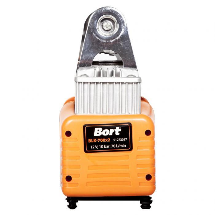 Компрессор автомобильный насос для накачки шин Bort BLK-700x2 электрический на клеммы аккумулятора 12 вольт - фото 2 - id-p224426412