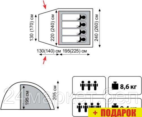 Палатка TRAMP Bell 3 v2, фото 2