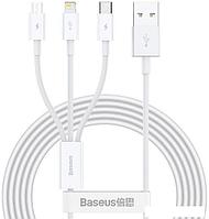 Кабель Baseus Superior Series Fast Charging USB Type-A - USB Type-C/microUSB/Lightning (1 м, белый)