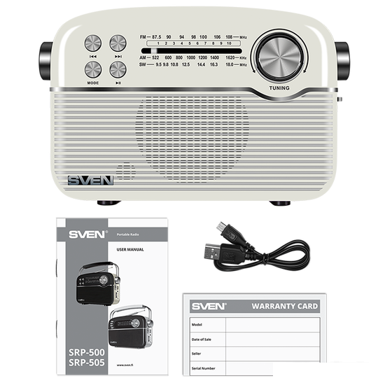 Радиоприемник SVEN SRP-500 (белый) - фото 5 - id-p222831165