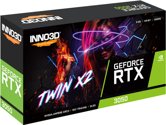 Видеокарта Inno3D GeForce RTX 3050 Twin X2 N30502-08D6-1711VA41, фото 2