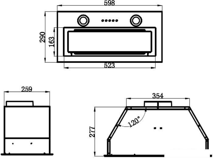 Кухонная вытяжка MAUNFELD Trapeze 602IG (черный) - фото 2 - id-p223218616
