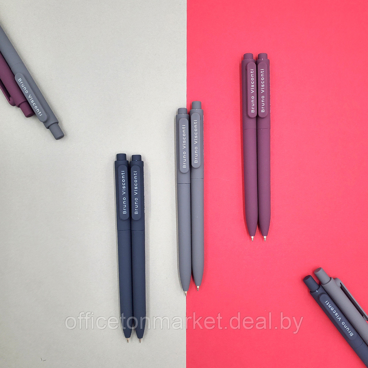 Ручка шариковая автоматическая Bruno Visconti "SoftClick. Original", 0.7 мм, ассорти, стерж. синий - фото 2 - id-p224534120
