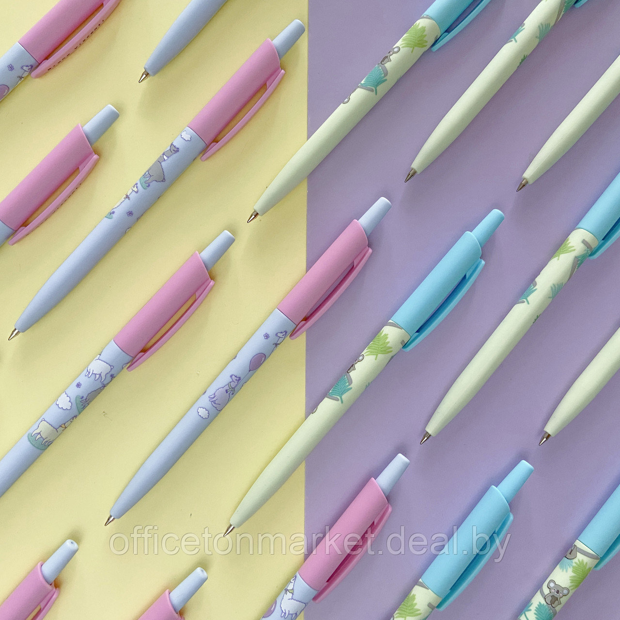 Ручка шариковая автоматическая "HappyClick. Sweet Animals. Ламы в облачках", 0.5 мм, голубой, розовый, стерж. - фото 4 - id-p224534121