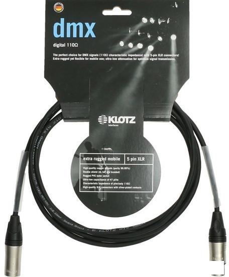 Кабель Klotz DMX5DK1S1000 5-pin XLR - 5-pin XLR (10 м, черный) - фото 2 - id-p224234996