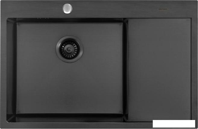 Кухонная мойка ARFEKA AF 780*505 L Black PVD Nano, фото 2