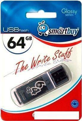 USB Flash Smart Buy Glossy series Black 64GB (SB64GBGS-K), фото 2