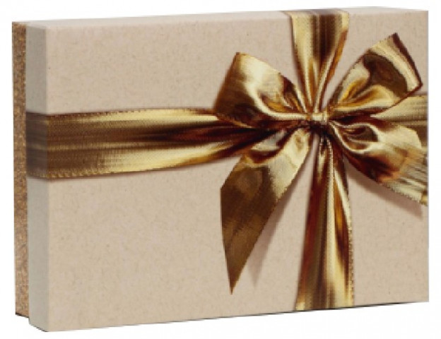 Коробка подарочная с крышкой (в собранном виде) 21*15*5 см, «Бант», золотистая - фото 2 - id-p224375119