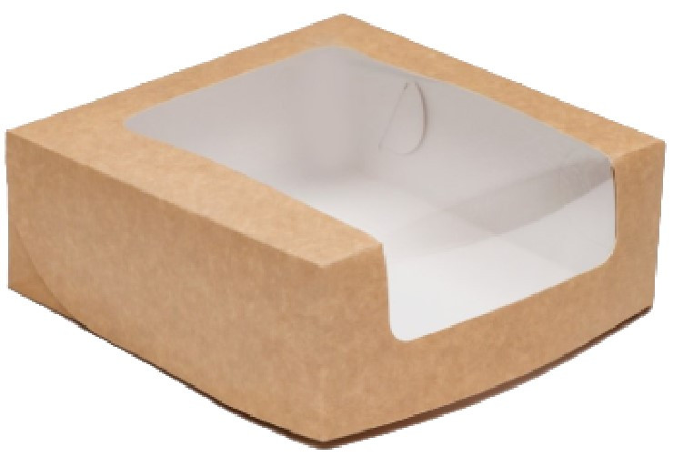 Коробка картонная кондитерская складная с окном 18*18*7 см - фото 3 - id-p224375121