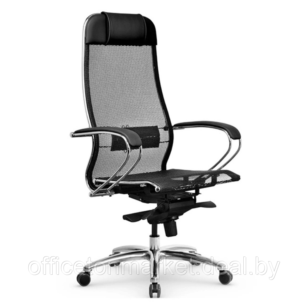 Кресло для руководителя "Metta Samurai S1 Black", ткань, сетка, металл, черный - фото 1 - id-p185428882